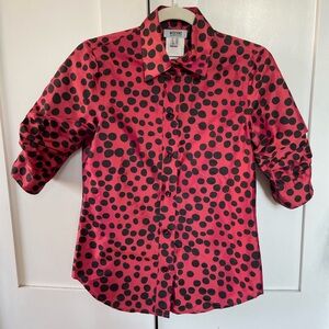 Moschino Cheap and Chic Silk Polka Dot Button-Up Blouse